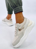 Plattform-Sneakers aus Öko-Leder/Wildleder Ecru