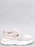 Plattform-Sneakers aus Öko-Leder/Wildleder Ecru