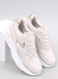 Plattform-Sneakers aus Öko-Leder/Wildleder Ecru
