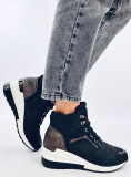 Damen-Sneaker mit Keilabsatz in Schwarz