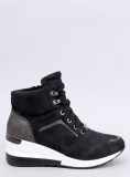 Damen-Sneaker mit Keilabsatz in Schwarz