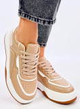 Sneaker auf Plateausohle aus Öko-Leder Camel