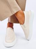 Perforierte Slip-On-Sneaker Beige
