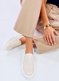 Perforierte Slip-On-Sneaker Beige