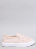Perforierte Slip-On-Sneaker Beige