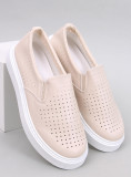 Perforierte Slip-On-Sneaker Beige