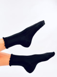 Socken mit Strickmuster 01 Schwarz