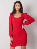 Rotes RUE PARIS Kleid mit langen Ärmeln