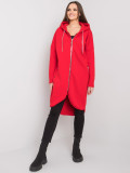 Stylische rote Kapuzenjacke