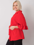 Stilvolle rote Bluse mit Rüschen