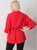 Stilvolle rote Bluse mit Rüschen