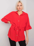 Stilvolle rote Bluse mit Rüschen
