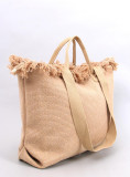 Strandtasche im Boho-Stil mit Quasten Beige