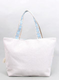 Strandstrohtasche BOHO Babyblau