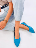 Wildleder-Ballerinas Hellblau