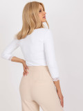 Weiße Bluse mit 3/4-Ärmeln