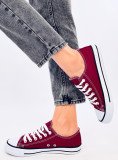 Klassische niedrige Canvas-Sneaker Weinrot