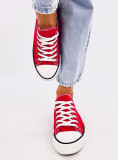 Klassische niedrige Canvas-Sneaker Rot