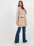 Beige lange Oversize Sweatshirt