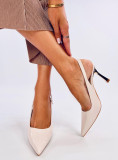 Lackierte Pumps auf goldenem Absatz Beige