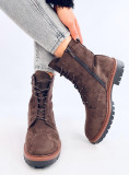 Warme Schnürstiefel in Schokoladenbraun