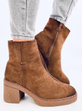 Damen Stiefeletten mit stabilem Absatz Braun