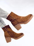 Damen Stiefeletten mit stabilem Absatz Braun