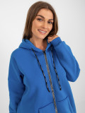 Dunkelblaue asymmetrische lange Baumwolljacke