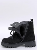 Stiefeletten mit dicken Schnürsenkeln Schwarz
