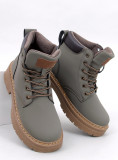 Schnürstiefelette für den Winter Khaki