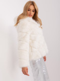 Ecru Übergangsjacke aus ökologischem Fell