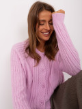 Lila Damen Strickjacke mit Knöpfen