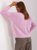 Lila Damen Strickjacke mit Knöpfen
