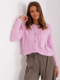 Lila Damen Strickjacke mit Knöpfen