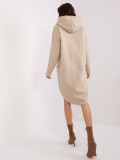 Beige lange Sweatjacke mit Reißverschluss Tina RUE PARIS