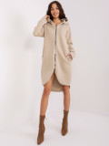 Beige lange Sweatjacke mit Reißverschluss Tina RUE PARIS