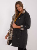 Damen Übergangsjacke in Schwarz mit Kapuze