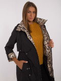 Damen Übergangsjacke in Schwarz mit Kapuze
