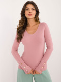 Eleganter rosa Pullover mit langen Ärmeln