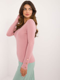 Eleganter rosa Pullover mit langen Ärmeln