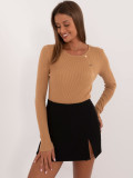 Eleganter camelfarbener Pullover