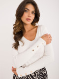 Eleganter ecru Pullover mit langen Ärmeln