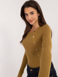 Eleganter olivfarbener Pullover