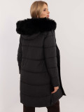 Damen schwarze Winterjacke mit Kapuze