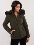 Bequeme Winterjacke mit Kapuze Khaki