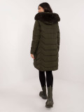 Damen khaki Winterjacke mit Kapuze