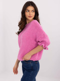 Rosa Pullover mit 3/4 Ärmeln