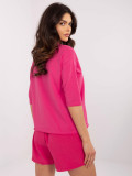 Stylische Fuchsia Bluse mit 3/4-Ärmeln