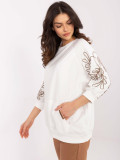 Elegante Bluse mit 3/4-Ärmeln in Ecru