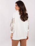 Elegante Bluse mit 3/4-Ärmeln in Ecru